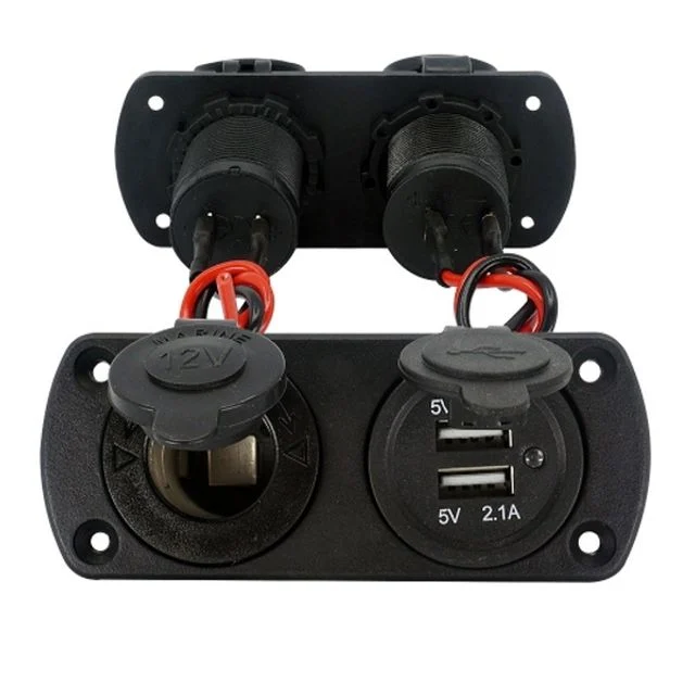 12V 차량용 매립형 2구 시거소켓+USB단자 DIY부자재 - 차량 전기 부품