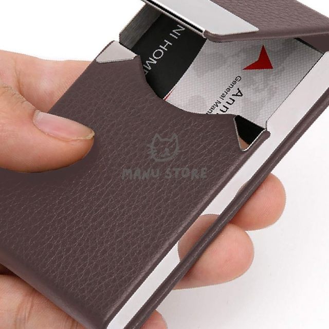 명함카드지갑 카드홀더 자석 명함케이스 다크브라운