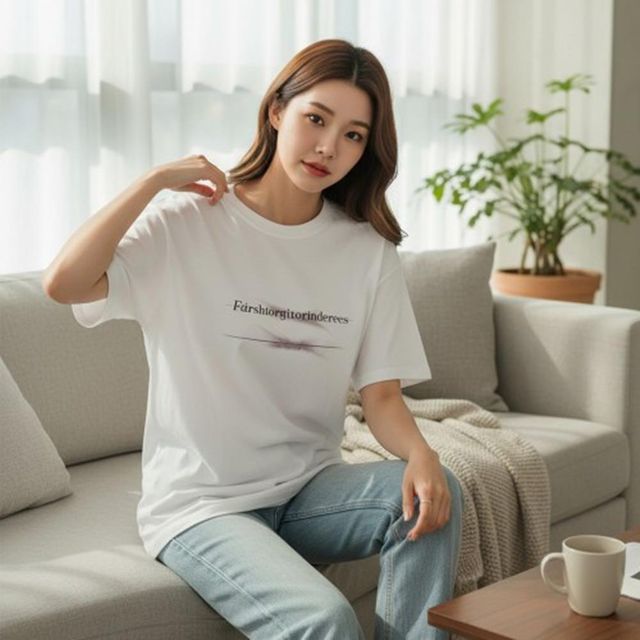 남녀공용 데이트 박스티 라운드티 반팔 라운드티셔츠