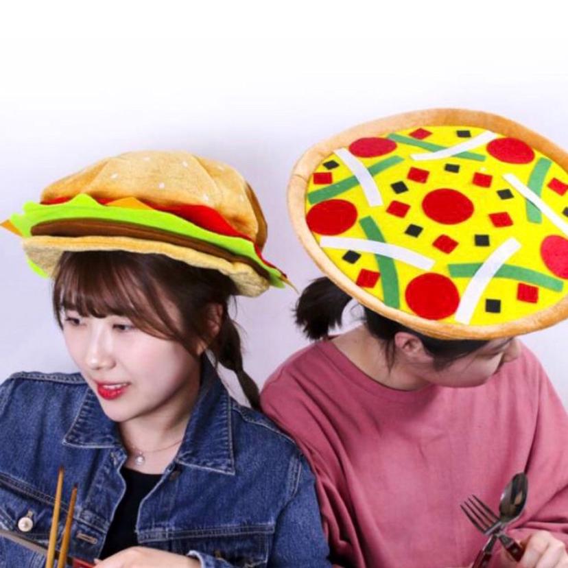 음식 모양 모자 2종 세트 햄버거 피자 이벤트 소품