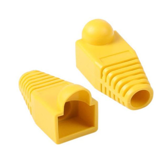 RJ45 통부트 6파이 옐로우 100개 랜선 보호캡 세트