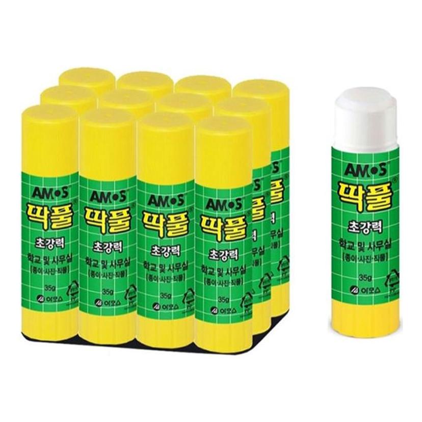 아모스 딱풀 35g 12개입 - 사무용 강력 고체풀