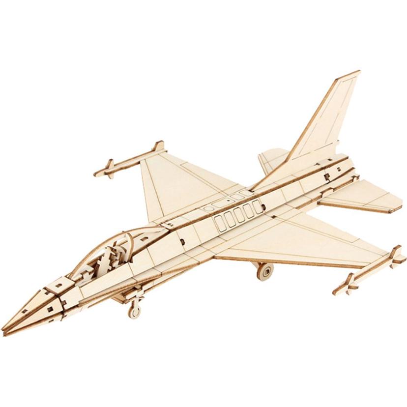 비행기 목재 입체 퍼즐 F-16 팔콘 - 영공방 미니 조립 키트
