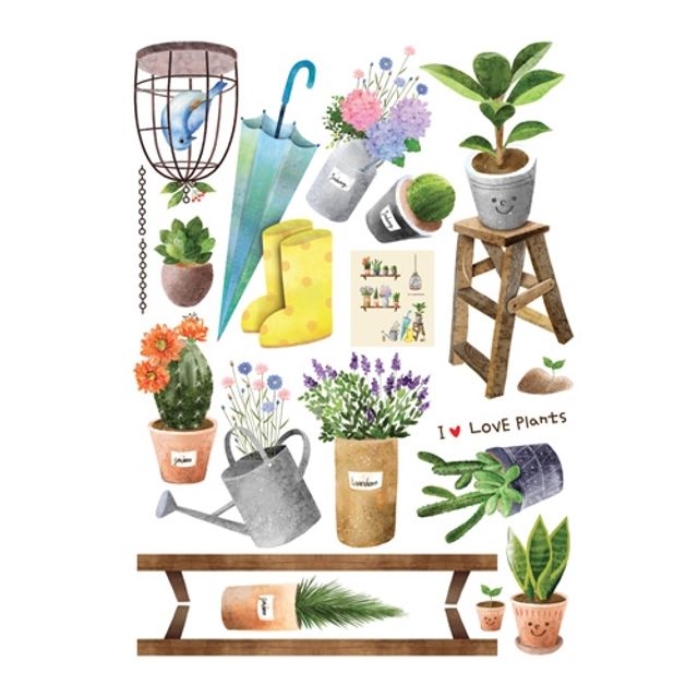 데코인테리어 스티커 I love Plants FDT-21109 - 식물 사랑 벽면 데코