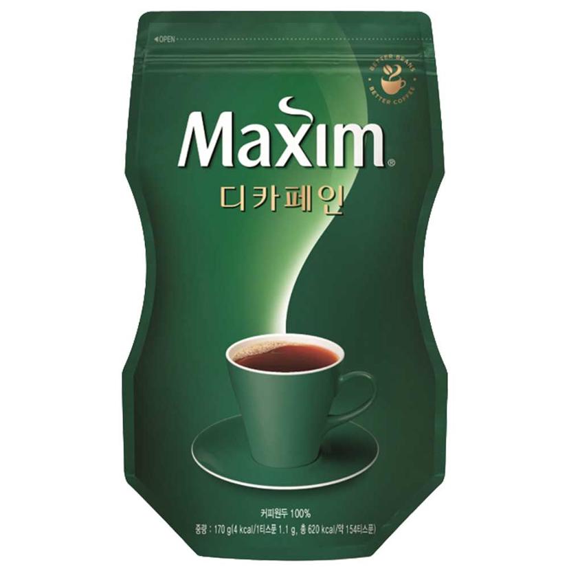 맥심 디카페인 커피 리필 170g 인스턴트 원두 커피