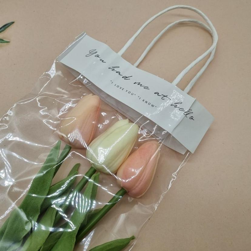 꽃다발 포장 봉투 소 꽃 비닐 포장지 쇼핑백 - 코니공공