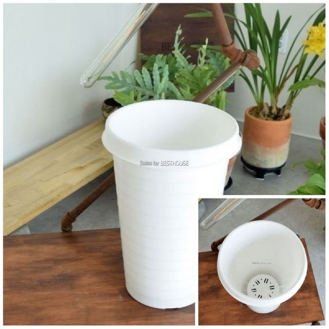 가로줄무늬 플라스틱 경량 화분 27x40cm 플라스틱화분 인테리어화분 정원용품 플라스틱화분다이