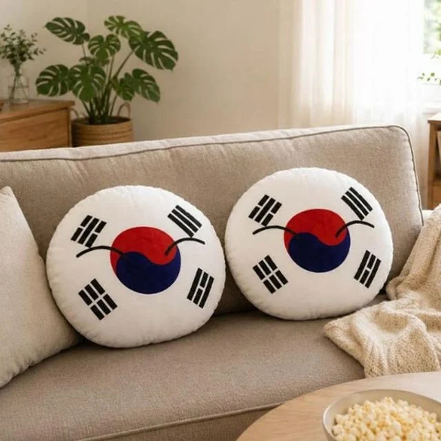 태극 원형쿠션 홈패브릭 미니 소프트 홈직관 응원 방석