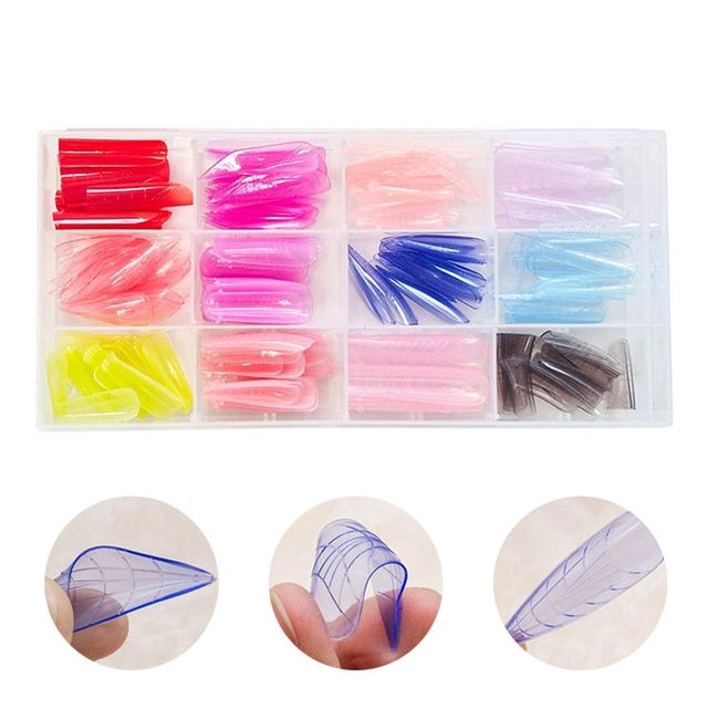 네일아트 자연스런 밀착 12종 288pcs 네일연장 듀얼팁