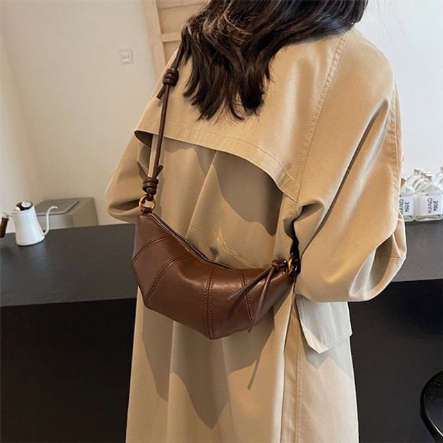 여성 노트 스트랩 숄더백 크로스백 브라운 빈티지 호보백