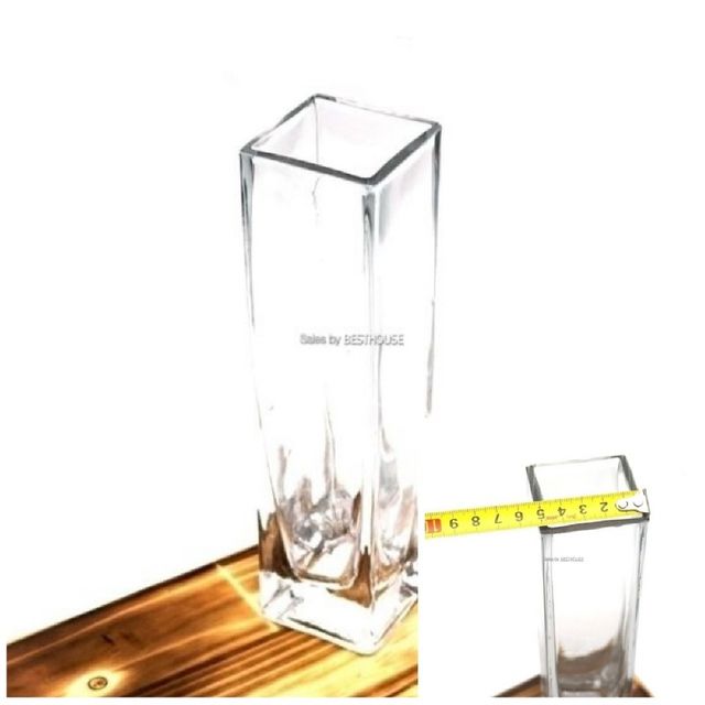 유리화분 화병 수반 긴사각 5x5x20cm 투명화병 유리화병 유리꽃병 꽃화병