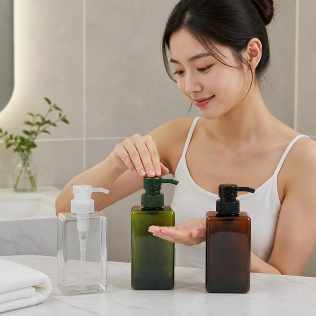 450ml 리필 용기 화장품 병 네모난 디스펜서