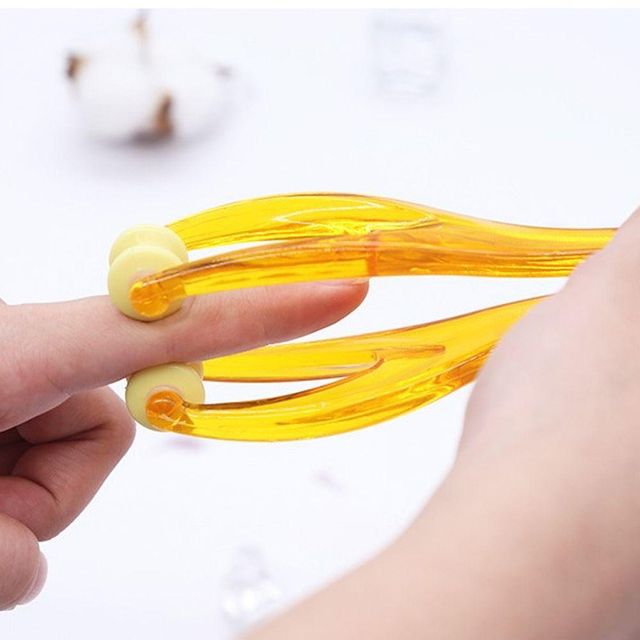 투명 주황 롤러 손가락 마사지기 핑거 손 핸드 손목