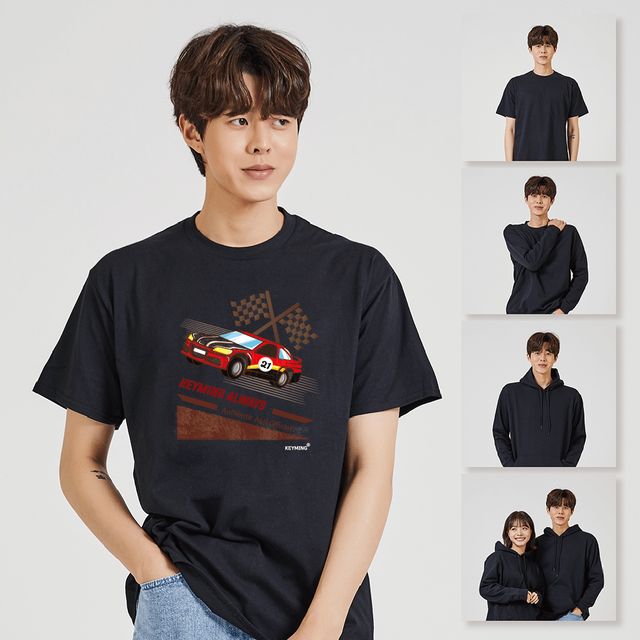 키밍 레이싱 루즈핏 여행티 데일리티셔츠