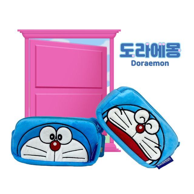 인기 캐릭터 2단 지퍼 스트랩 필통 도라에몽 2Types