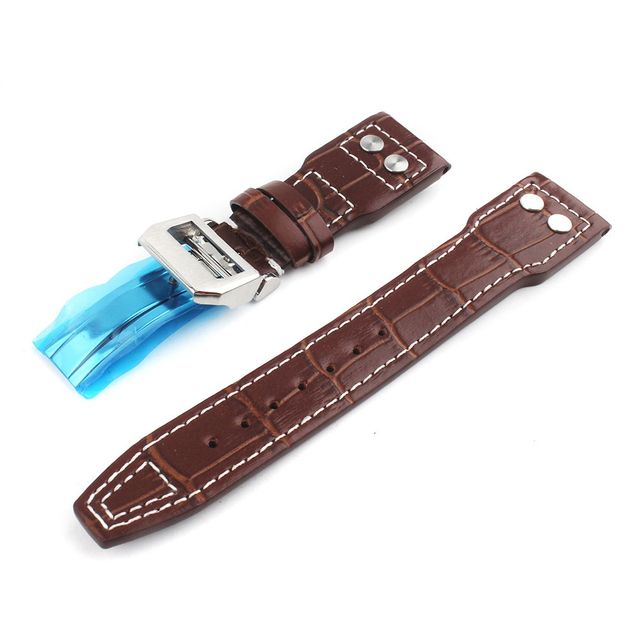 SDH1BR-22mm 와일드 가죽 손목시계 스트랩 - 자연스러운 질감