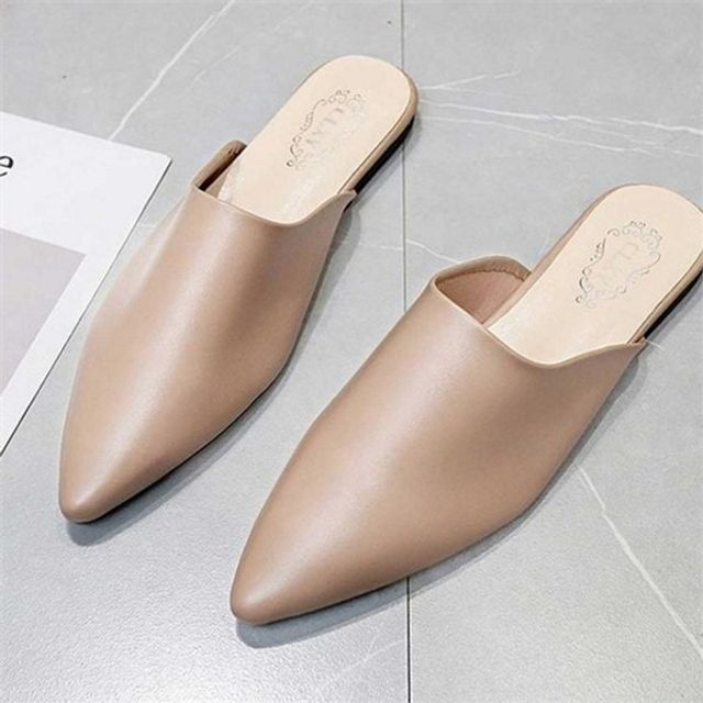 데일리 여성 뾰족코 블로퍼 오피스 여성 슬리퍼 뮬 슈즈 가을