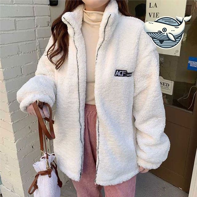 따뜻한 후리스 점퍼 여성 오버핏 캐주얼 데일리