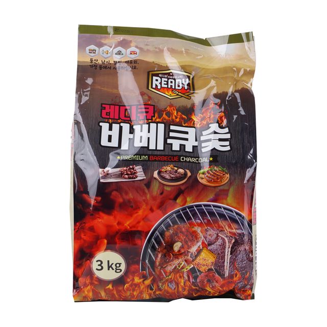 디디샵 바베큐 숯 3kg 레디큐 - 즉석 사용 가능한 연료