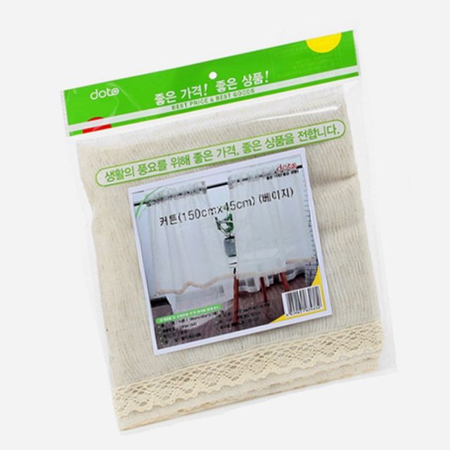 린넨 레이스 바란스 커튼 150x45cm 창문커텐 미니가리개 주방작은창커튼