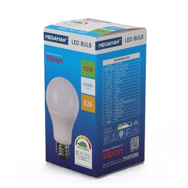 벌브 LED MEGA 10W 주광 A60 LED전구 LED램프 주광색등