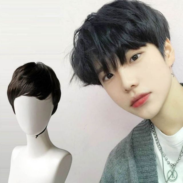 일체형 남성용 자연스러운 가발 가발망 통