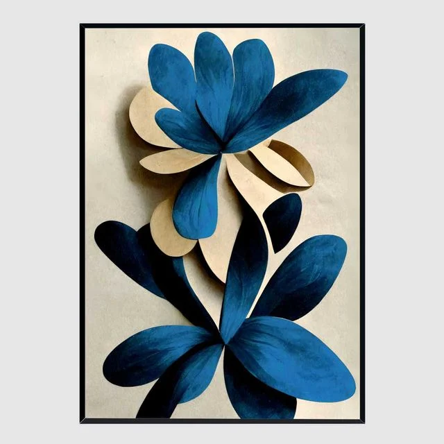 심플 인테리어액자 Blue Nymphaea A2 사이즈 벽걸이 그림