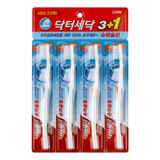 닥터세닥 슈퍼슬림 칫솔 3+1 라이온코리아 - 미세모 칫솔