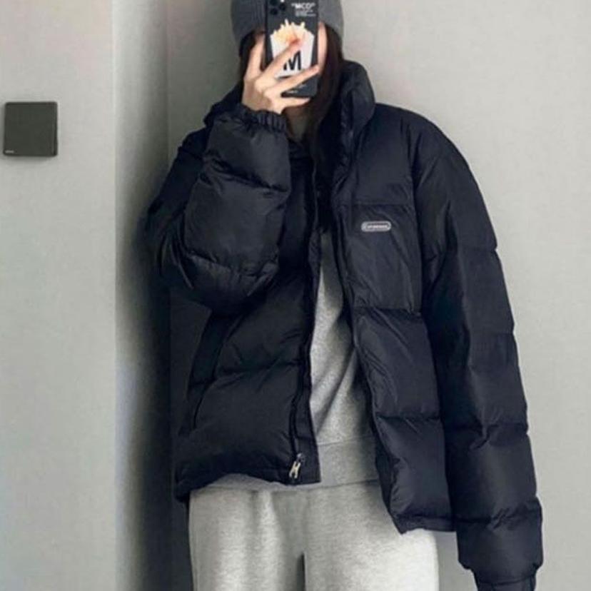 여성 블랙 하이넥 패딩 겨울 캐주얼 베이직 점퍼