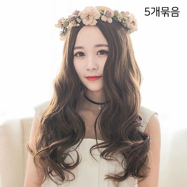 펌가발 웨이브머리 5개묶음 - 풍성한 웨이브 가발 대용량 세트