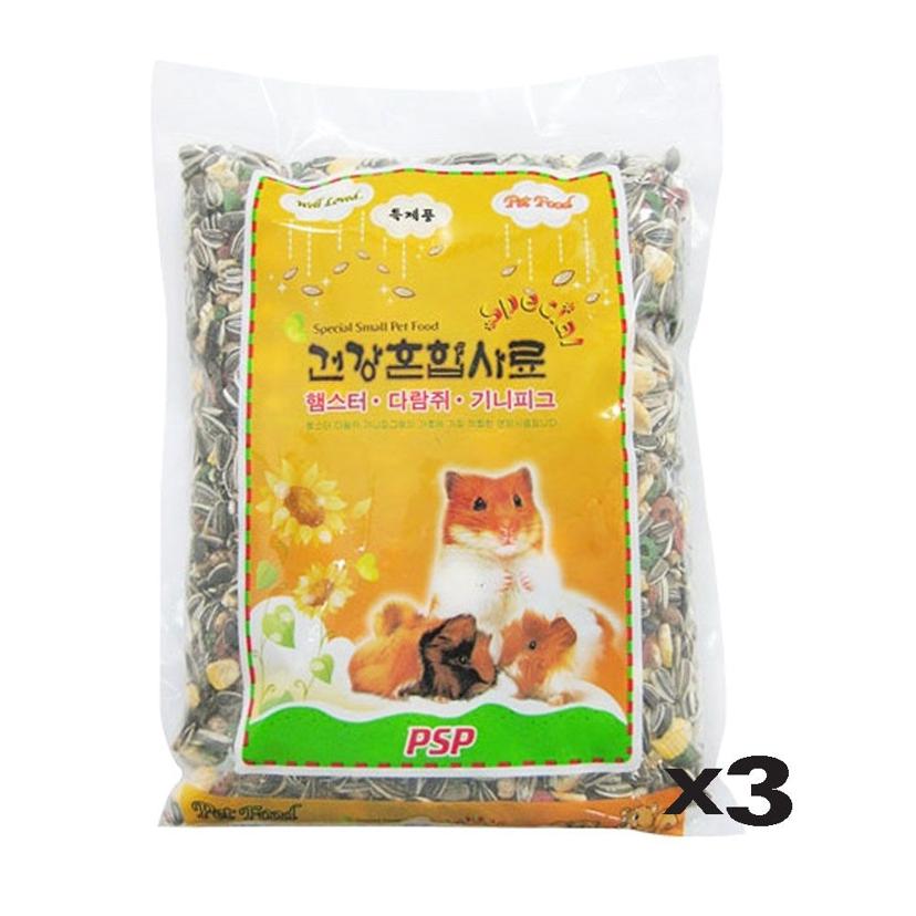 건강 혼합 사료 600g 3개 햄스터 기니피그 영양식