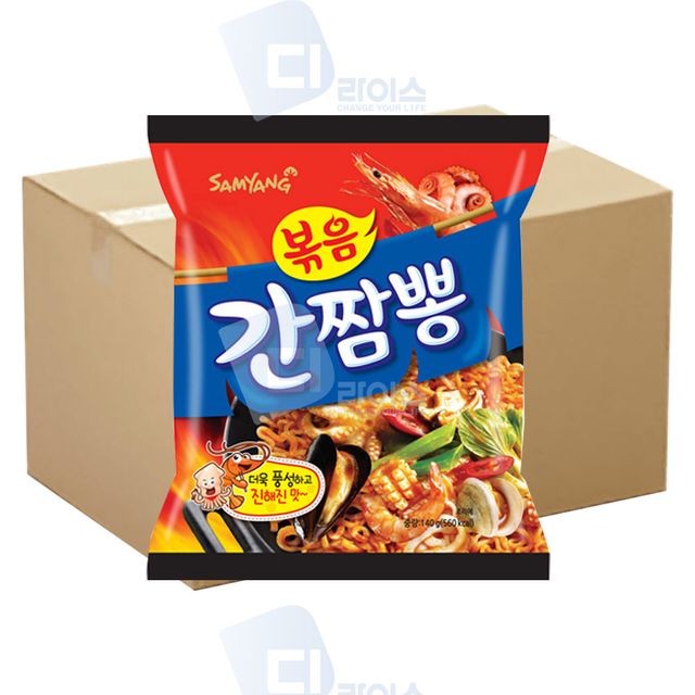 삼양 볶음간짬뽕 140g 40봉 - 매콤한 해물맛 봉지라면 대용량