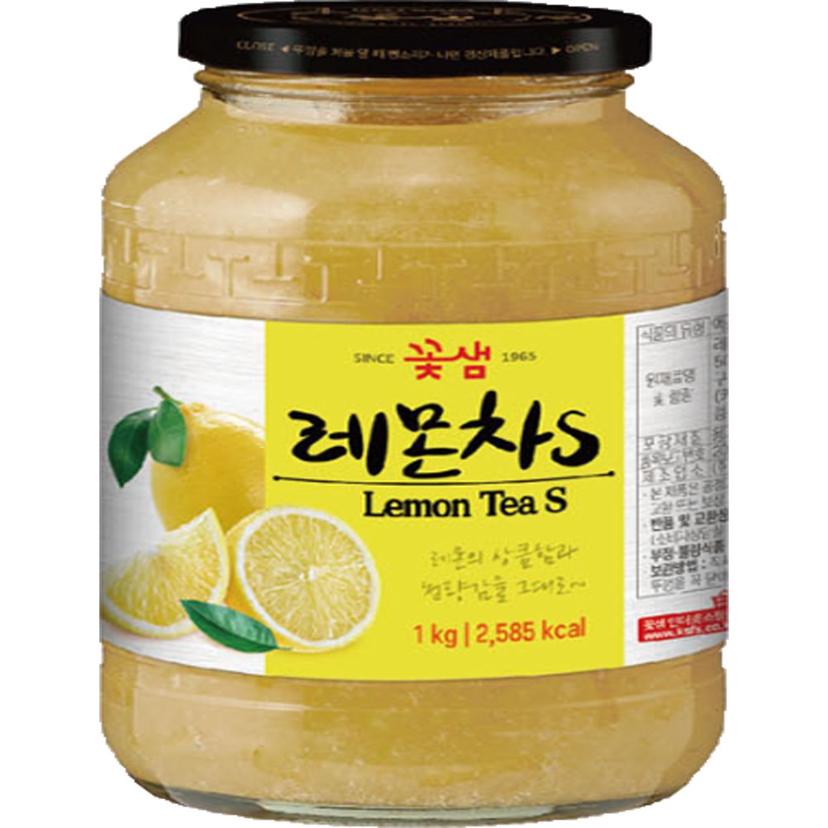 꽃샘 레몬차S 2kg (1kg x 2병) - 상큼한 비타민 액상차
