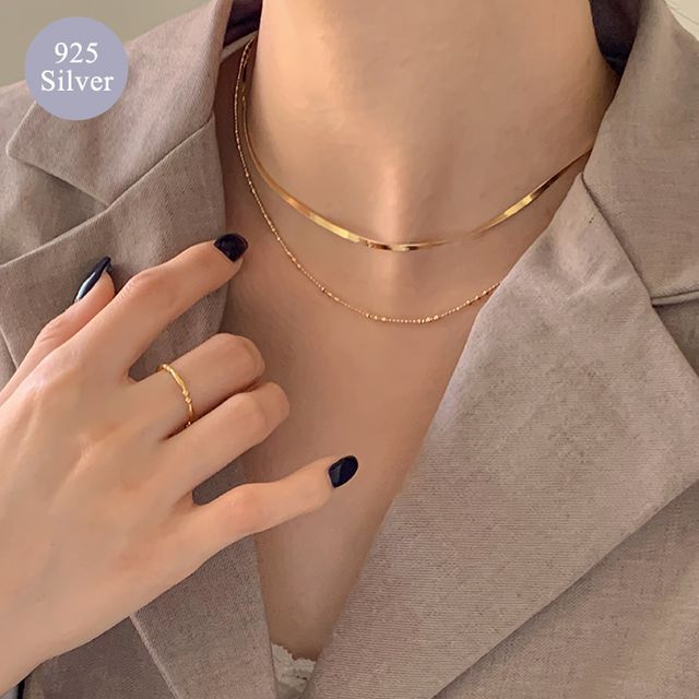 925 실버 Let Me Necklace A 16 은목걸이