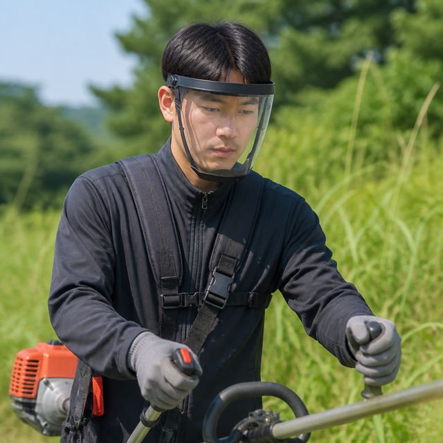 벌초 페이스쉴드 안면가드 투명 마스크 보안경 예초기 작업용