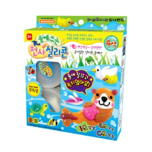 물에 뜨는 천사 실리콘 4색 점토 클레이 요술 실리콘