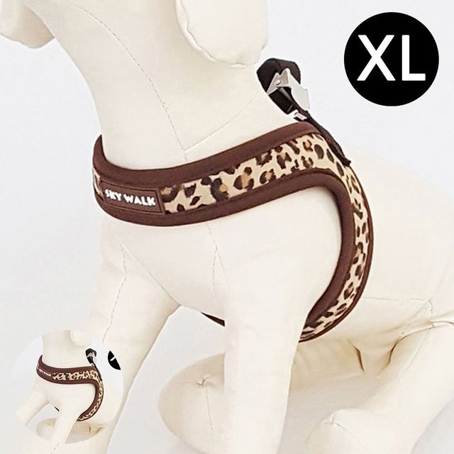 애완견하네스 소형견하네스 호피 유선타입 하네스 XL 강아지 하네스