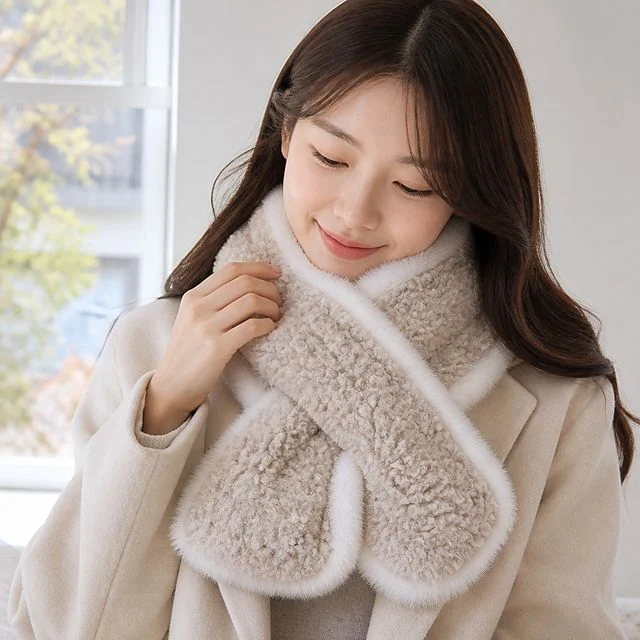 여자 눈꽃 덤블 머플러 여성 긴 털 목도리 가을 겨울 스카프 방한용품