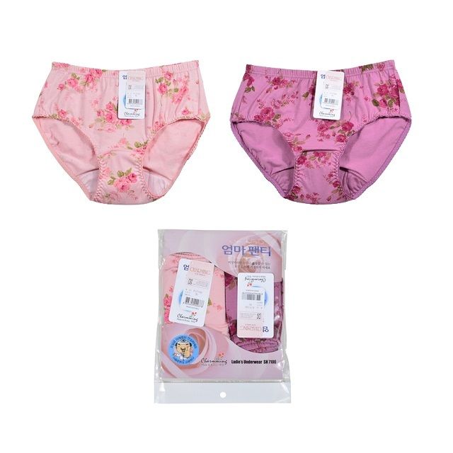 플라워 4중원단 요실금팬티 2매입 엄마 할머니팬티