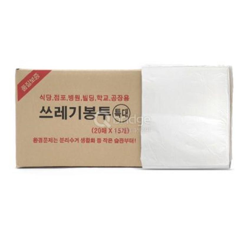 분리수거용 쓰레기봉투 100L 특대 300장, 백색 배접형