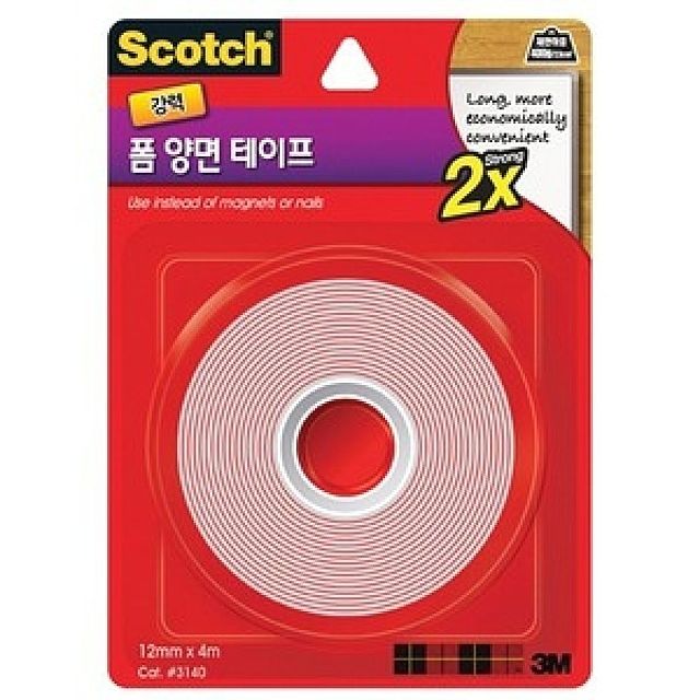 강력 폼 양면테이프 12mmx4m - 문구 생활잡화용 접착테이프