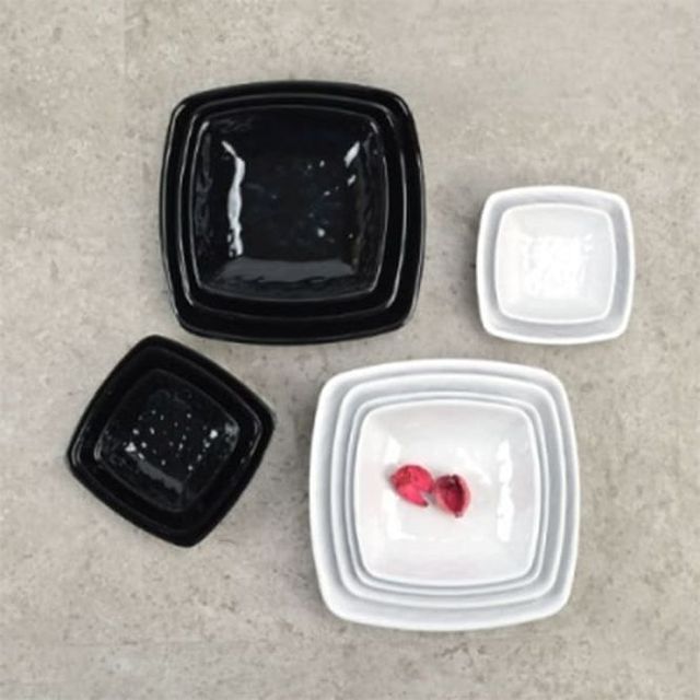 멜라민 앞접시 가정 식당 정사각 반찬그릇 주방 찬기 8.4cm
