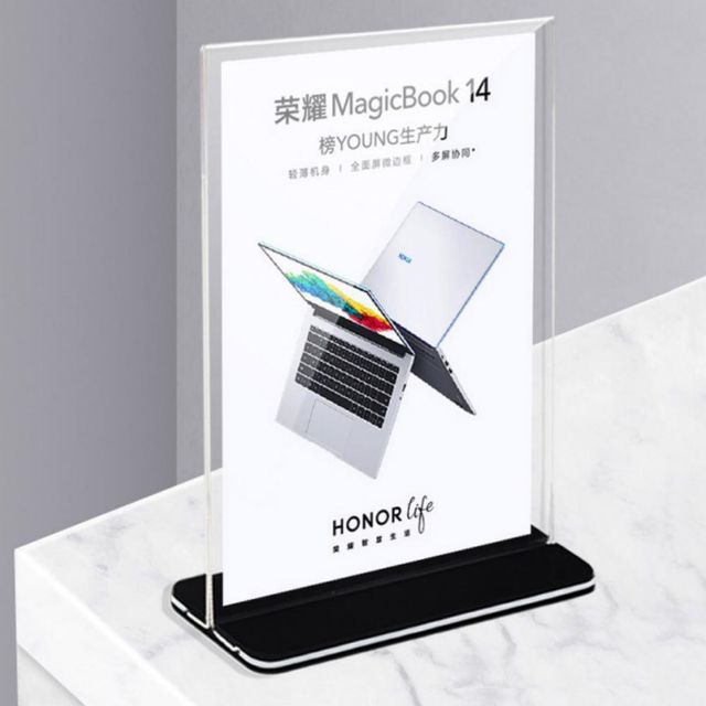 A4 아크릴 POP 꽂이 T자형 메뉴판 스탠드 안내판