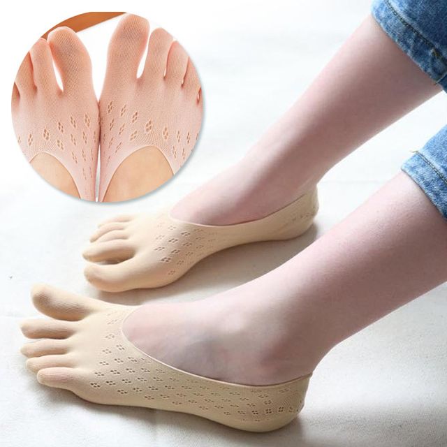 땀흡수 습기예방 쫀쫀한 원단 여성 펀칭 발가락 양말 - 발 건강 관리