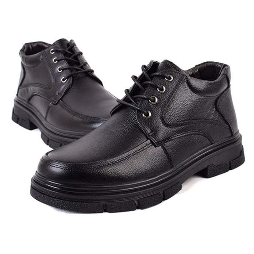가죽 옆지퍼 방한화 털 신사화 - 겨울 구두 부츠