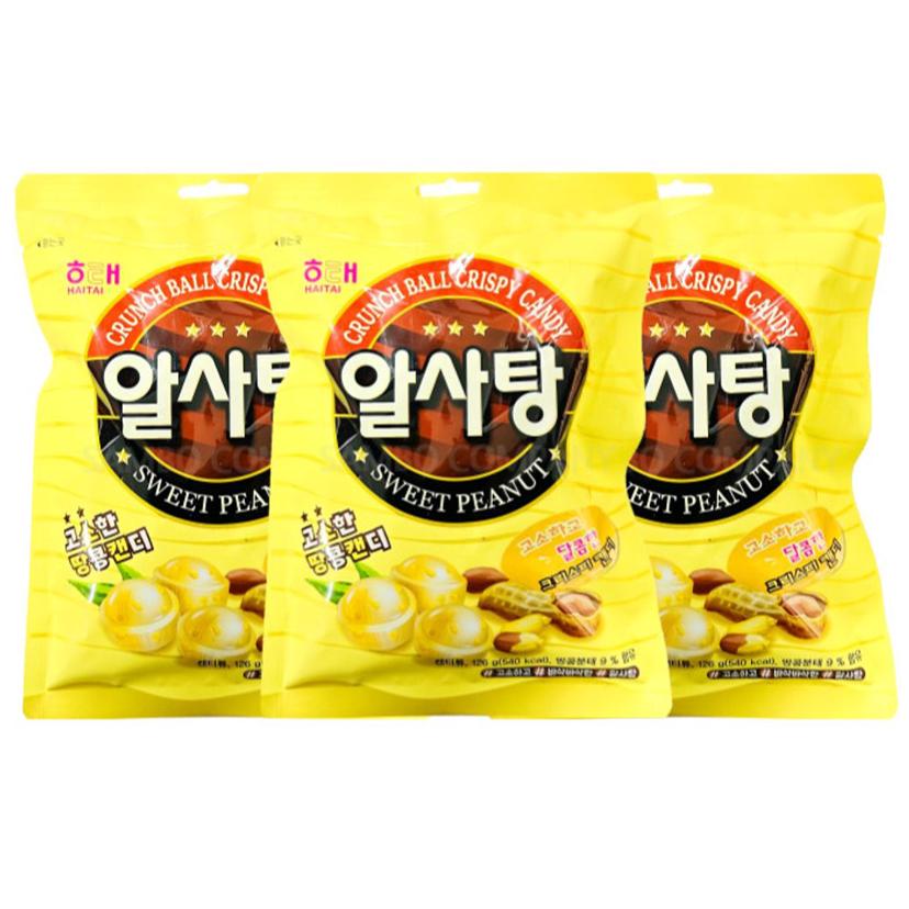 해태 땅콩 알사탕 고소한 맛 캔디 3개 묶음 세트