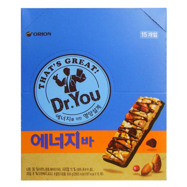 오리온 닥터유 에너지바 X15입 - 영양 가득 건강 간식