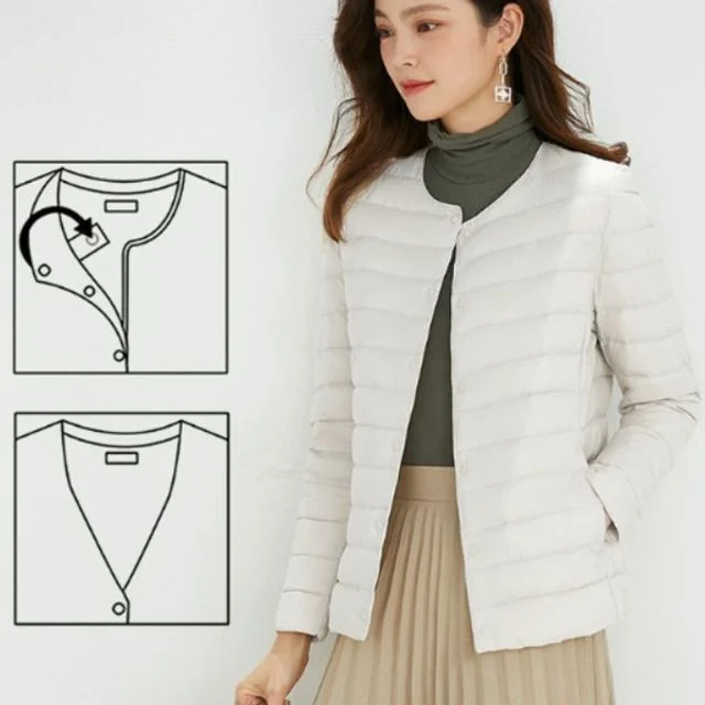 여성용 오리털 경량 패딩 - 간절기 이너 패딩 자켓
