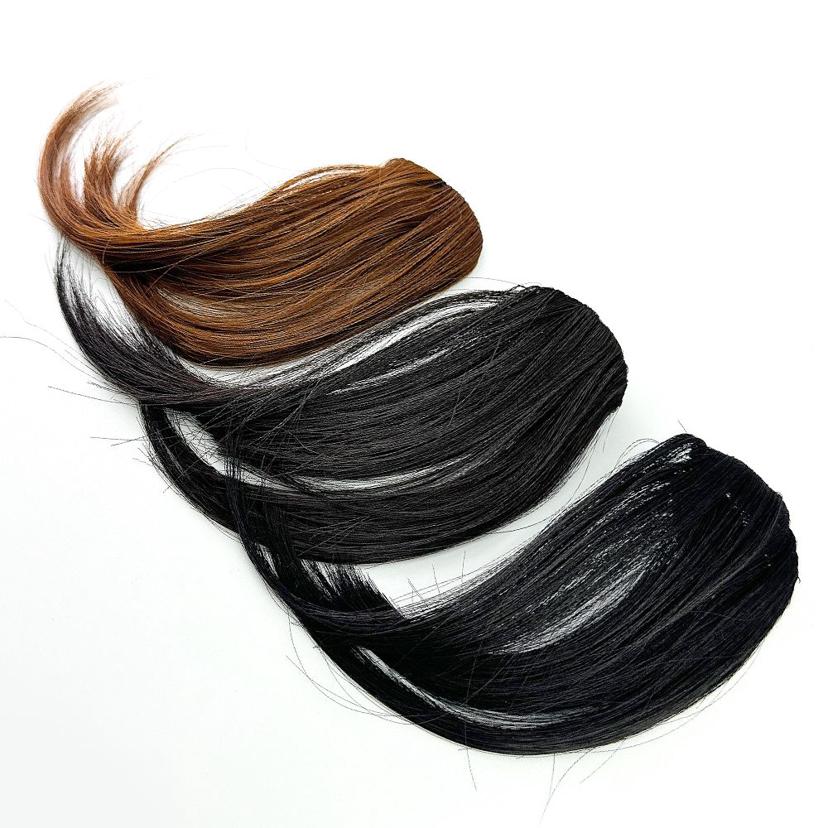 여성 가발 앞머리 여우가발, 고데기 가능 붙임머리