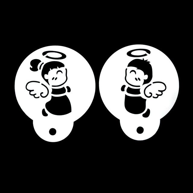 쿠키데코레이션 베이킹 스텐실도안 아기천사커플